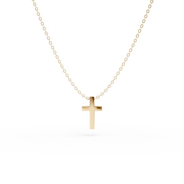 Lant cu pandantiv cruce din aur galben