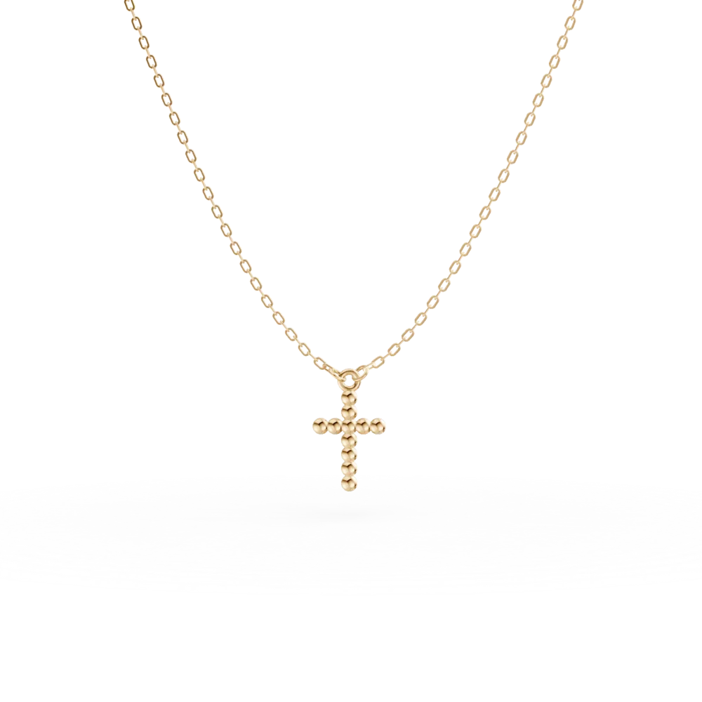 Lant cu pandantiv cruce din aur galben