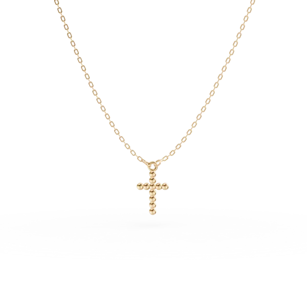 Lant cu pandantiv cruce din aur galben