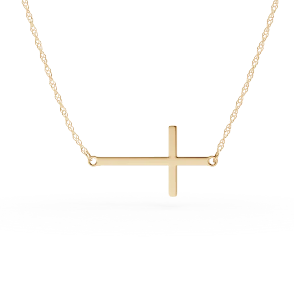 Lant cu pandantiv cruce din aur galben