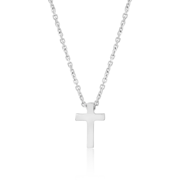 Lant cu pandantiv cruciulita din aur alb