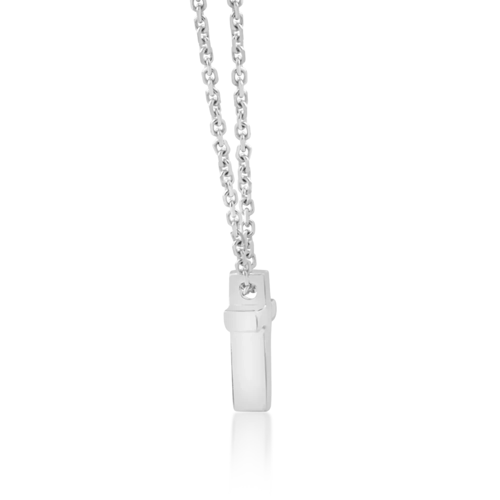 Lant cu pandantiv cruciulita din aur alb - imagine 3