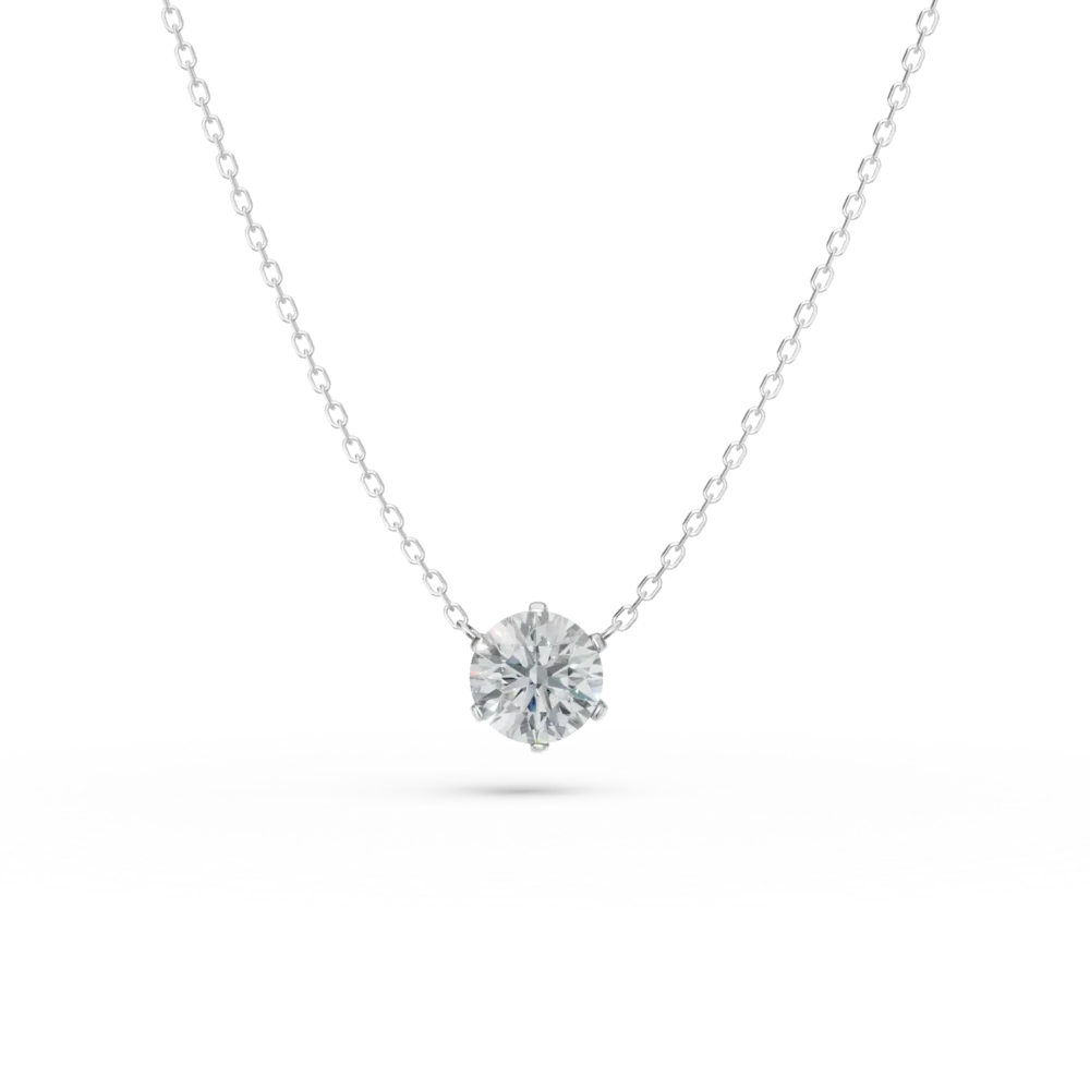 Lant cu pandantiv din aur alb cu diamant de 0.3ct