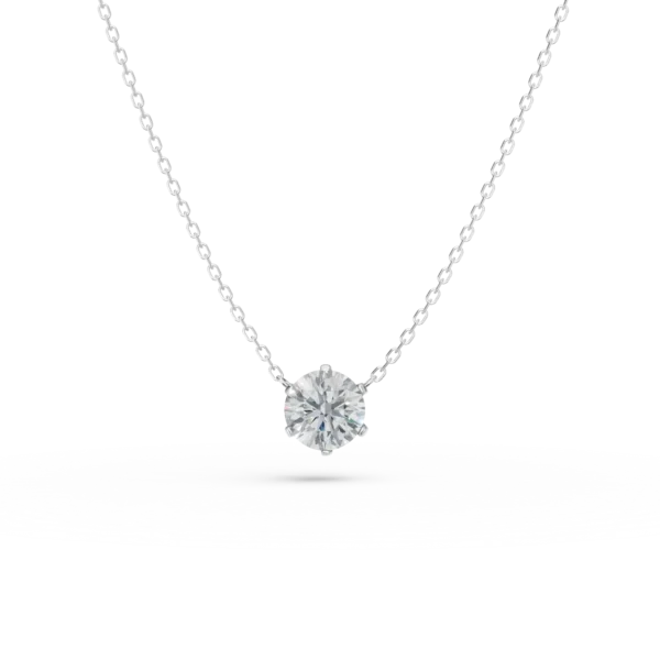 Lant cu pandantiv din aur alb cu diamant de 0.3ct