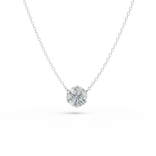 Lant cu pandantiv din aur alb cu diamant de 0.4ct