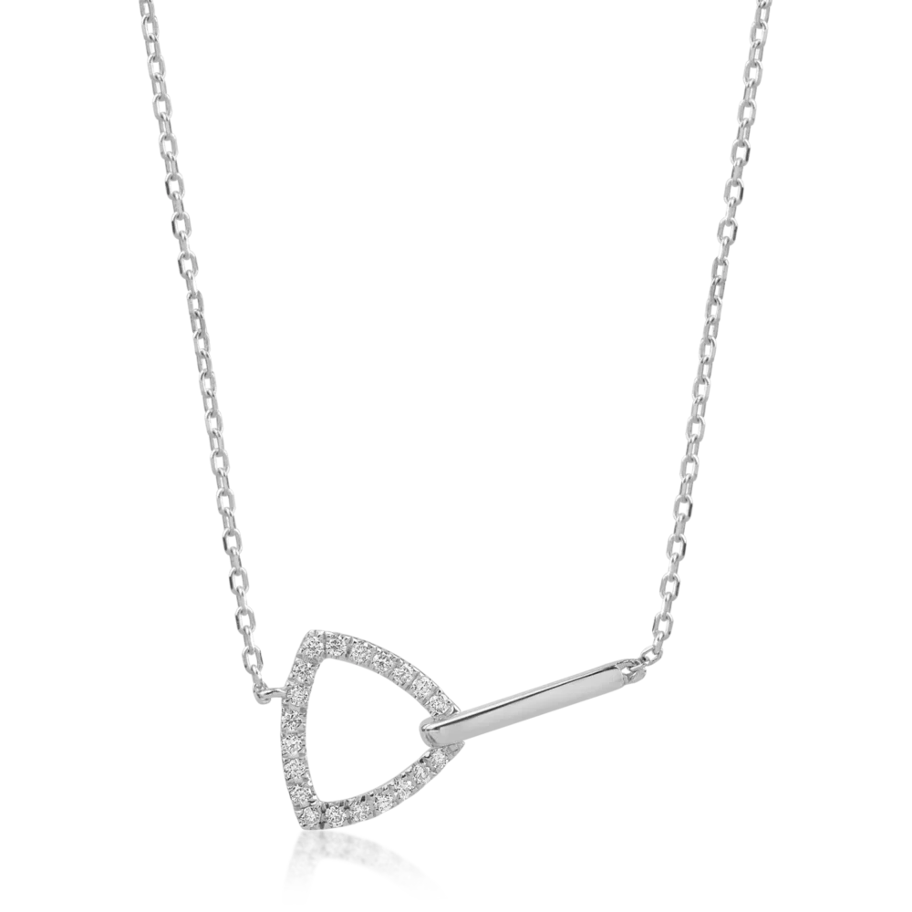 Lant cu pandantiv din aur alb cu diamante de 0.17ct