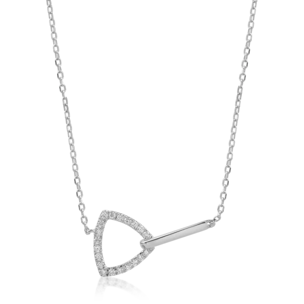 Lant cu pandantiv din aur alb cu diamante de 0.17ct