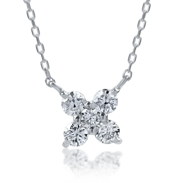 Lant cu pandantiv din aur alb cu diamante de 0.2ct