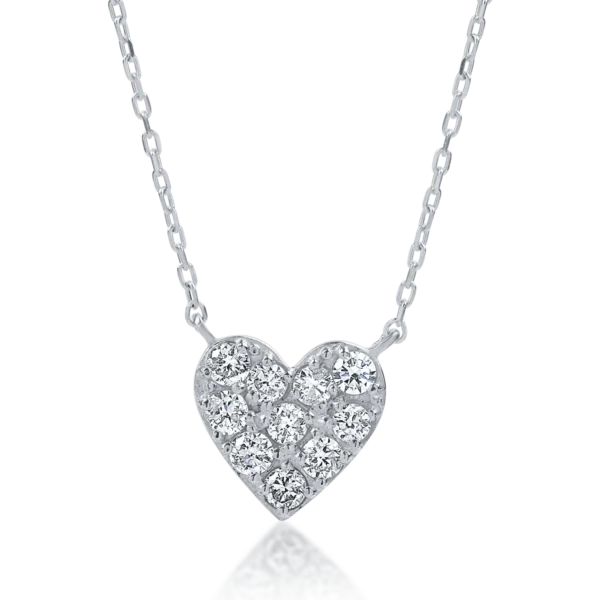 Lant cu pandantiv din aur alb cu diamante de 0.2ct