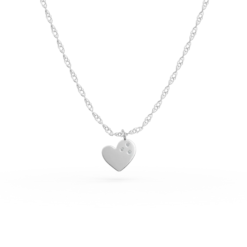 Lant cu pandantiv din aur alb cu zirconii