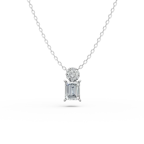 Lant cu pandantiv din aur alb cu zirconii