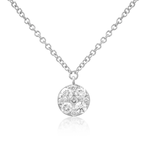 Lant cu pandantiv din aur alb cu diamante de 0.23ct