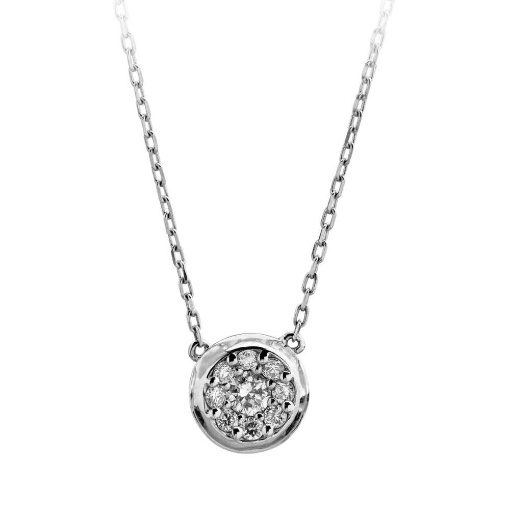 Lant cu pandantiv din aur alb cu diamante de 0.25ct