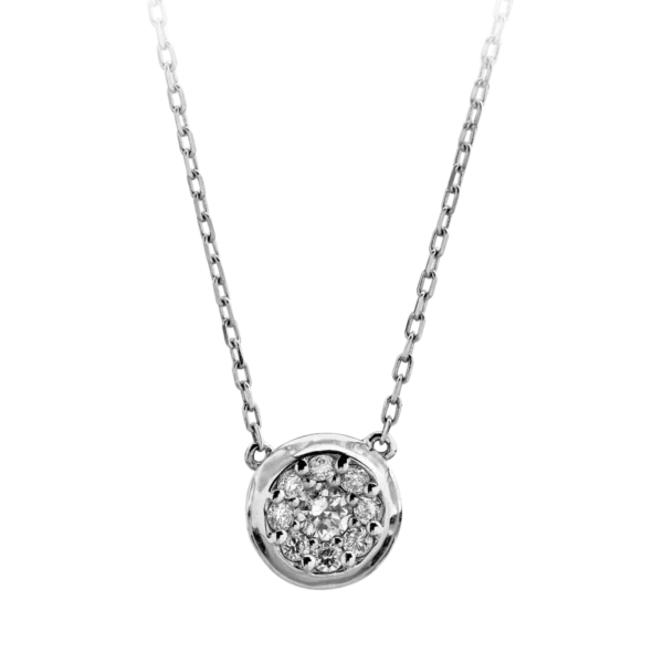 Lant cu pandantiv din aur alb cu diamante de 0.25ct