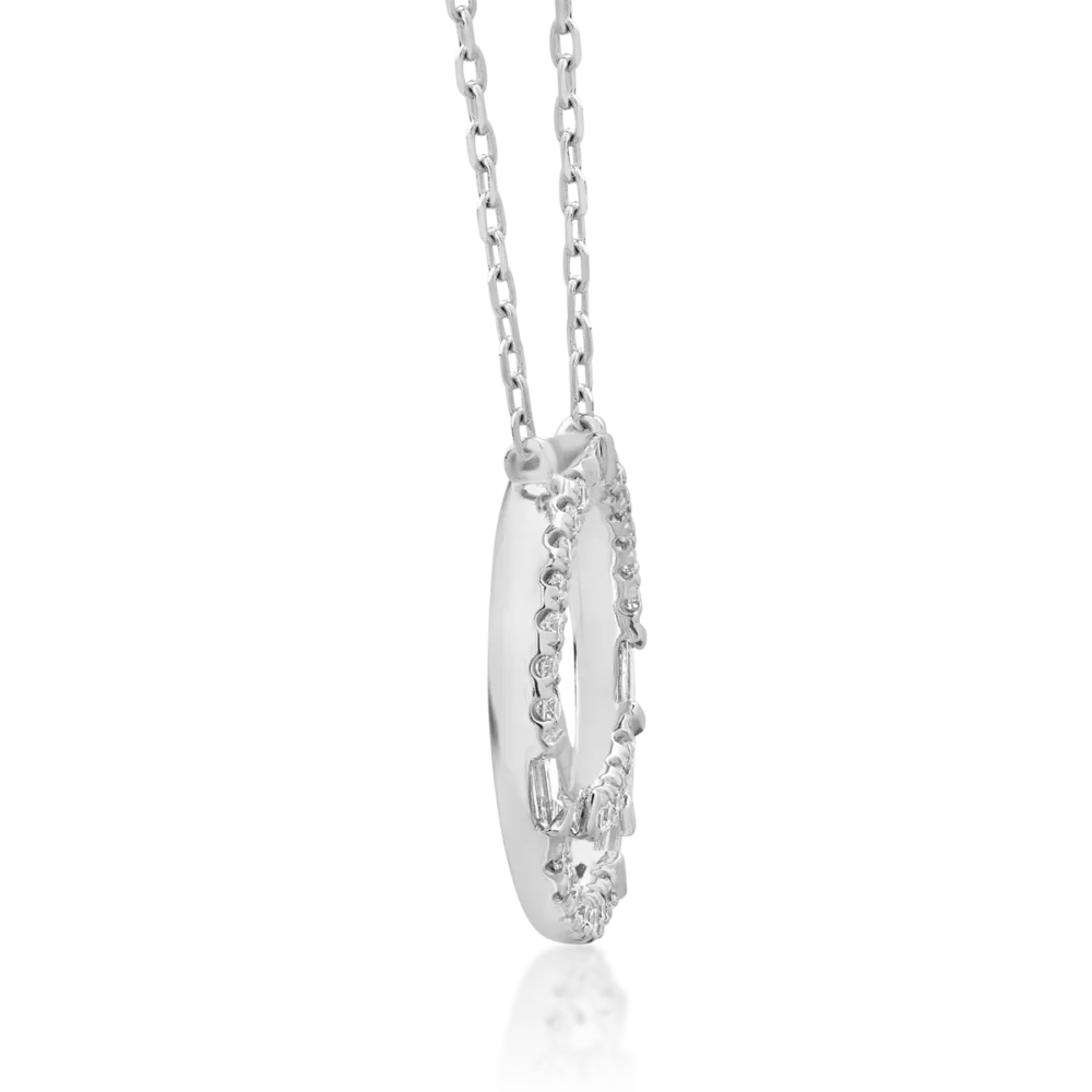 Lant cu pandantiv din aur alb cu diamante de 0.33ct - imagine 3