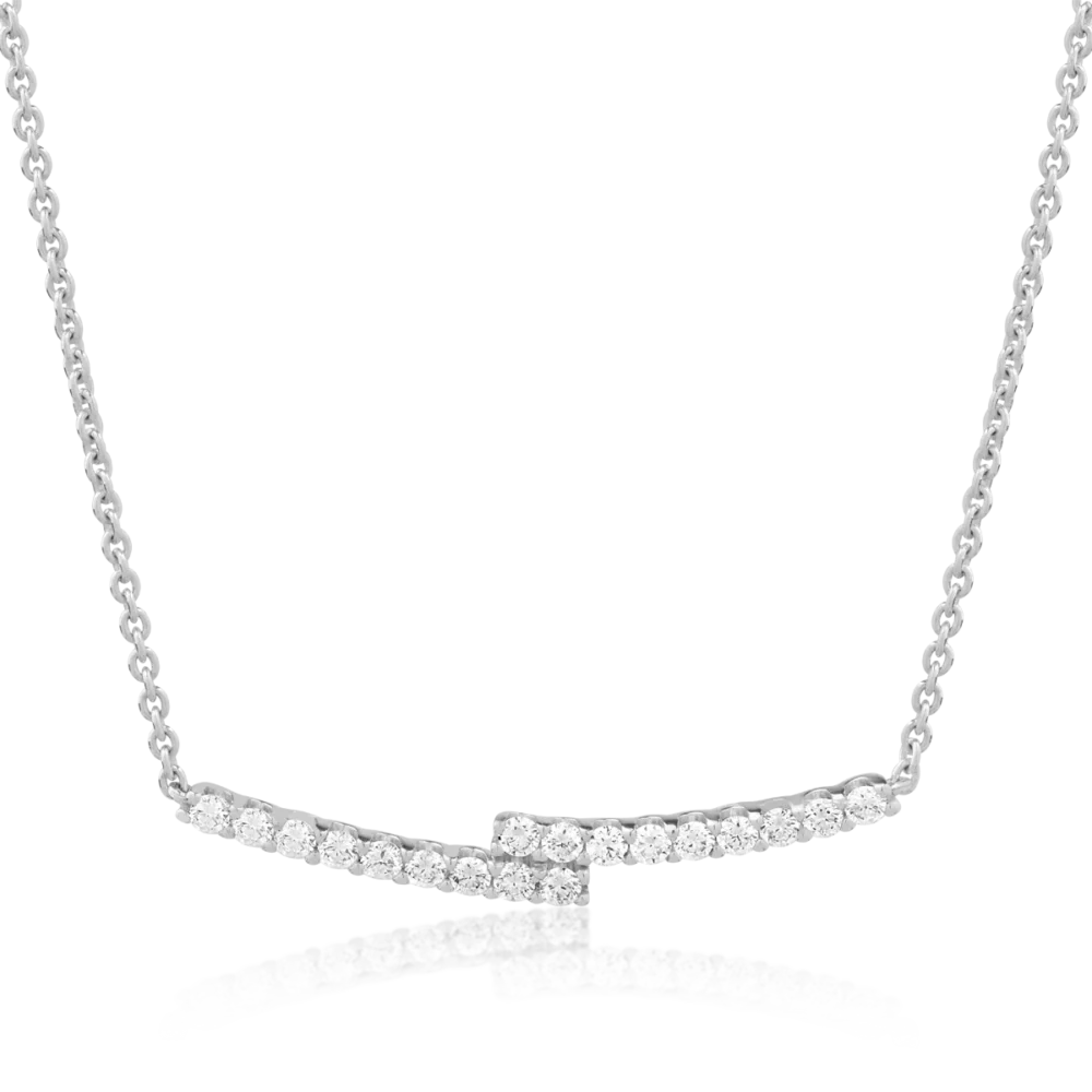 Lant cu pandantiv din aur alb cu diamante de 0.5ct