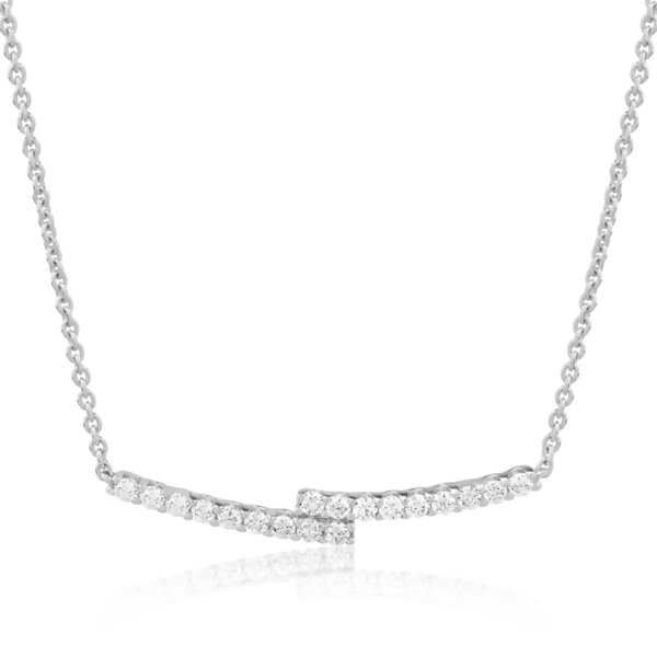 Lant cu pandantiv din aur alb cu diamante de 0.5ct