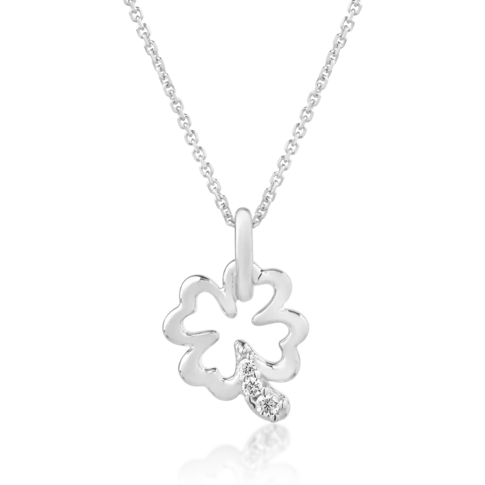 Lant cu pandantiv din aur alb