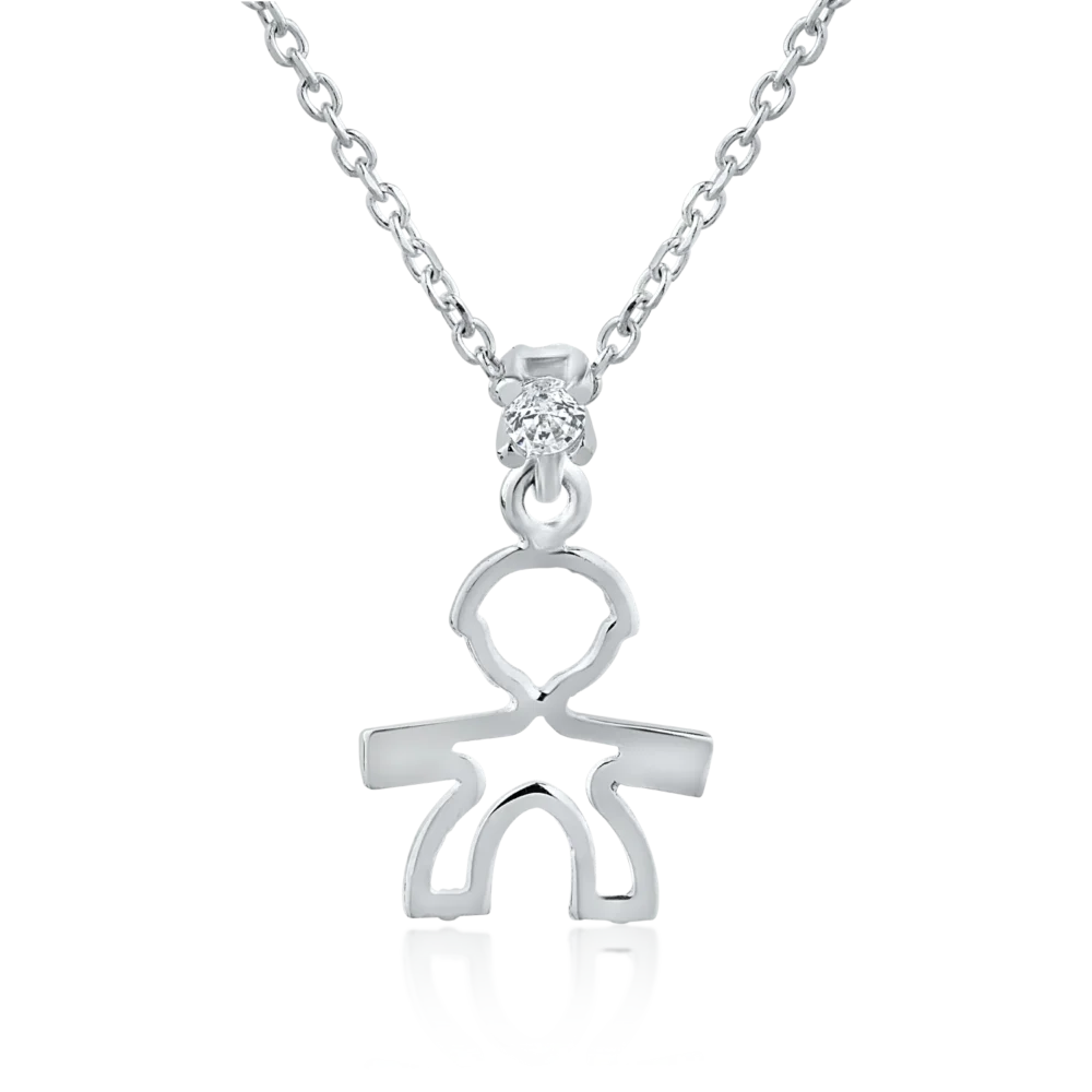 Lant cu pandantiv din aur alb