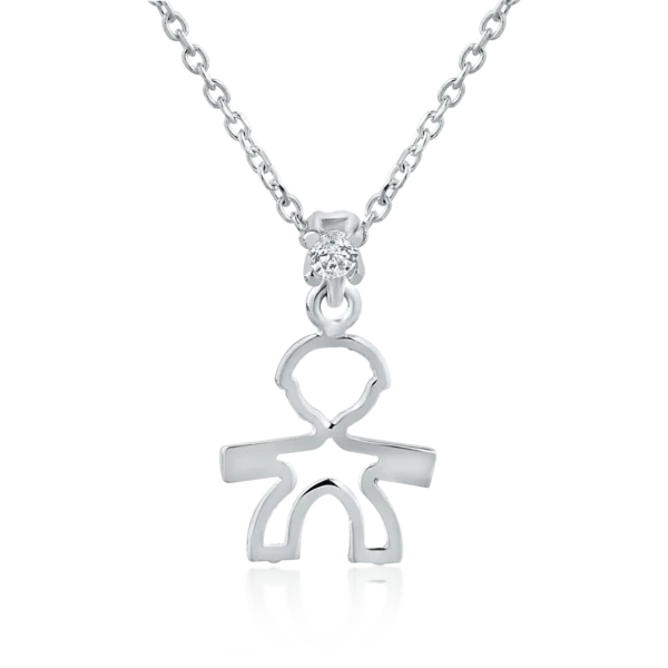 Lant cu pandantiv din aur alb