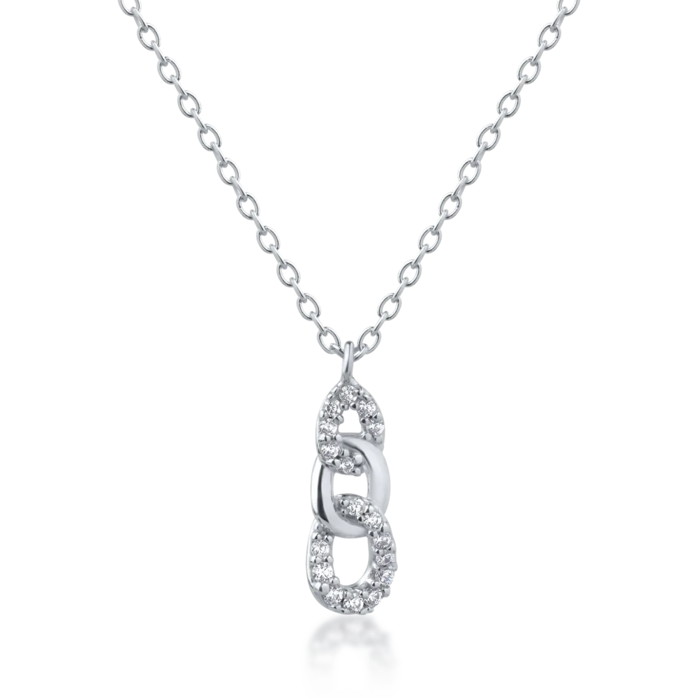 Lant cu pandantiv din aur alb