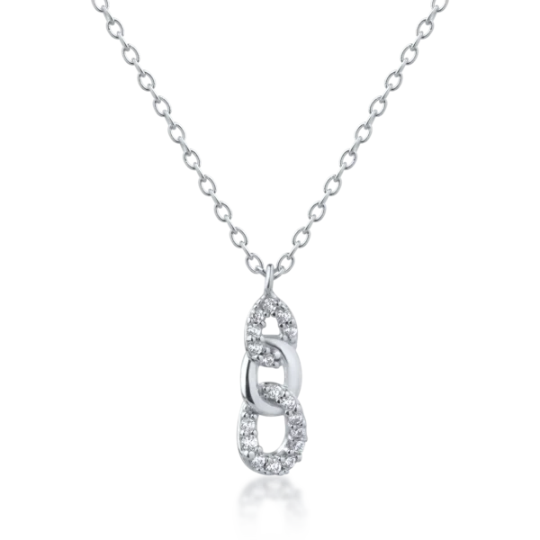 Lant cu pandantiv din aur alb