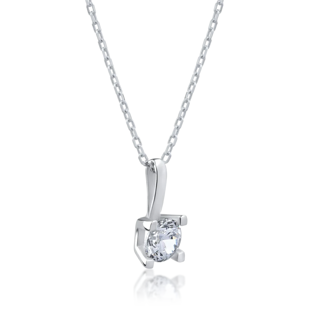 Lant cu pandantiv din aur alb - imagine 2