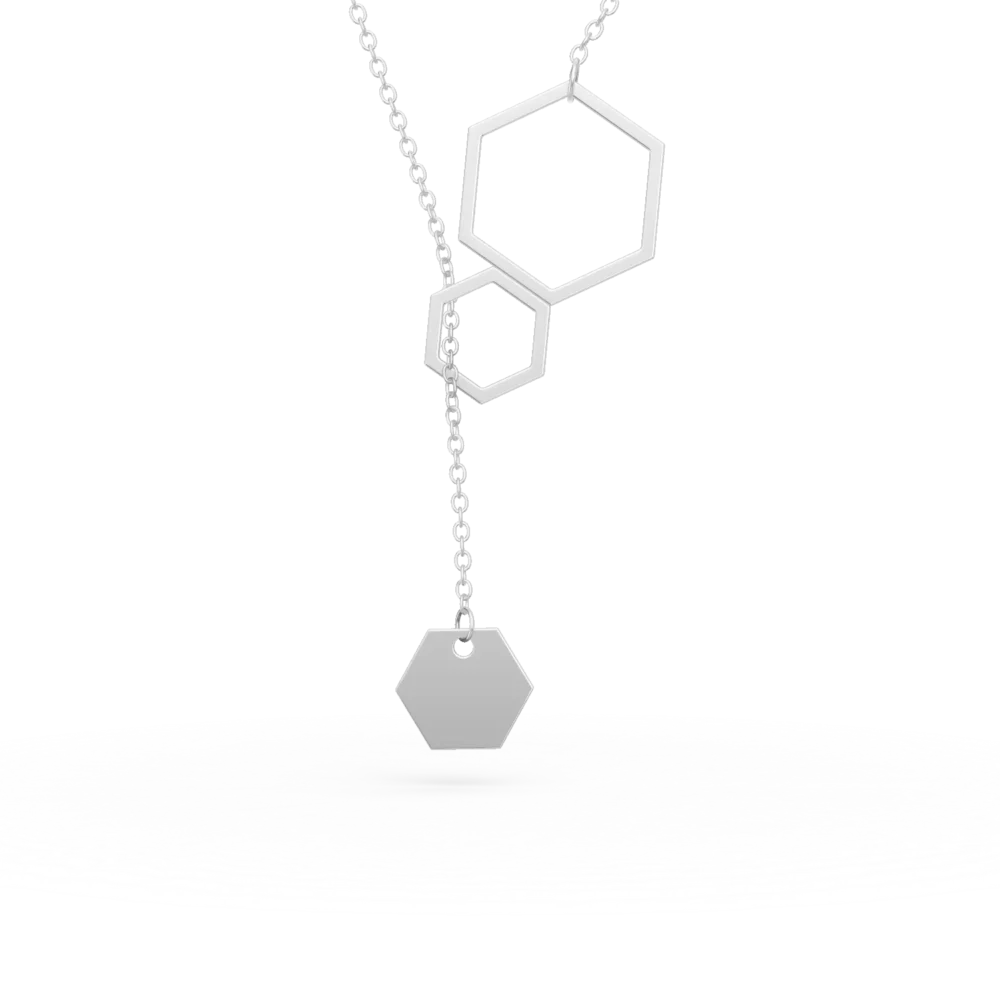 Lant cu pandantiv din aur alb