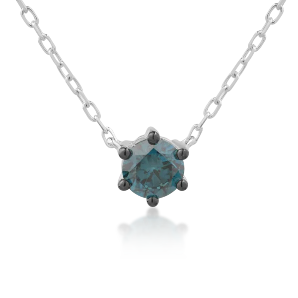 Lant cu pandantiv din aur alb cu diamant albastru de 0.53ct