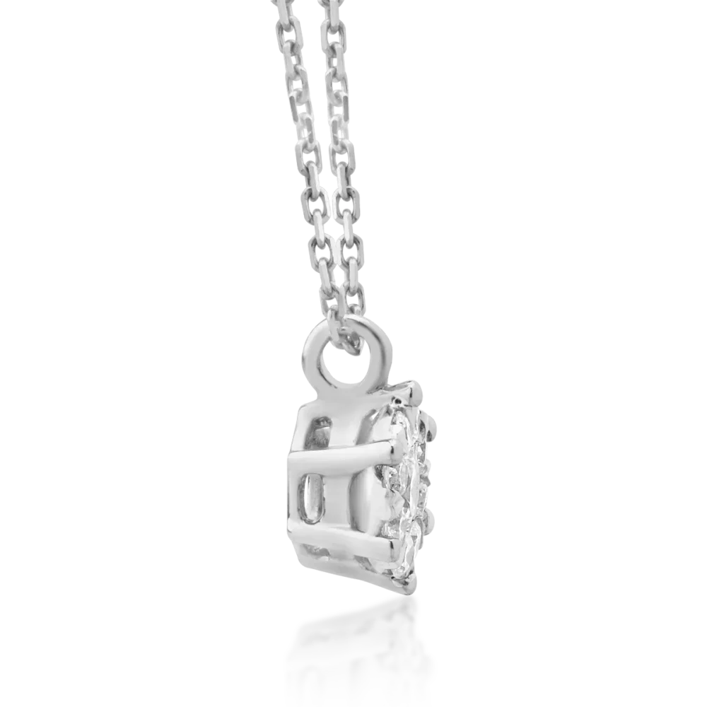 Lant cu pandantiv din aur alb cu diamant de 0.166ct - imagine 3