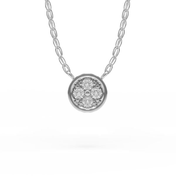 Lant cu pandantiv din aur alb cu diamante de 0.08ct