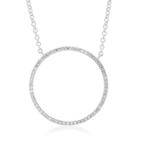 Lant cu pandantiv din aur alb cu diamante de 0.14ct