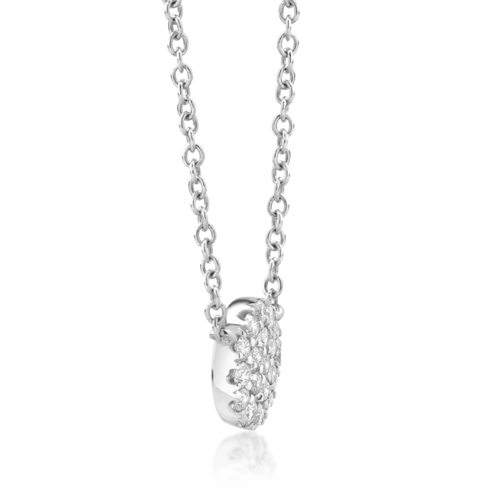Lant cu pandantiv din aur alb cu diamante de 0.18ct - imagine 3