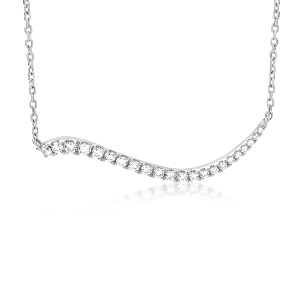 Lant cu pandantiv din aur alb cu diamante de 0.29ct