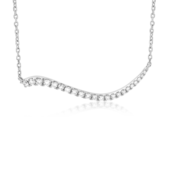 Lant cu pandantiv din aur alb cu diamante de 0.29ct