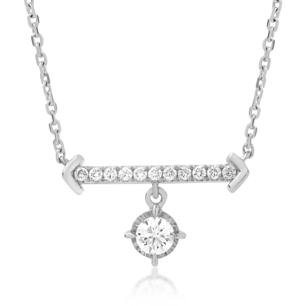 Lant cu pandantiv din aur alb cu diamante de 0.29ct