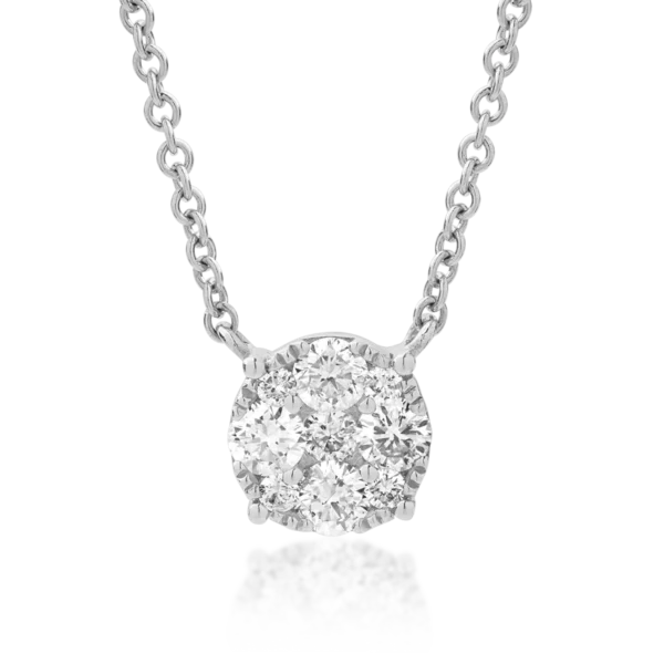 Lant cu pandantiv din aur alb cu diamante de 0.36ct