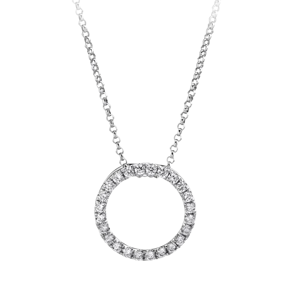 Lant cu pandantiv din aur alb cu diamante de 0.39ct