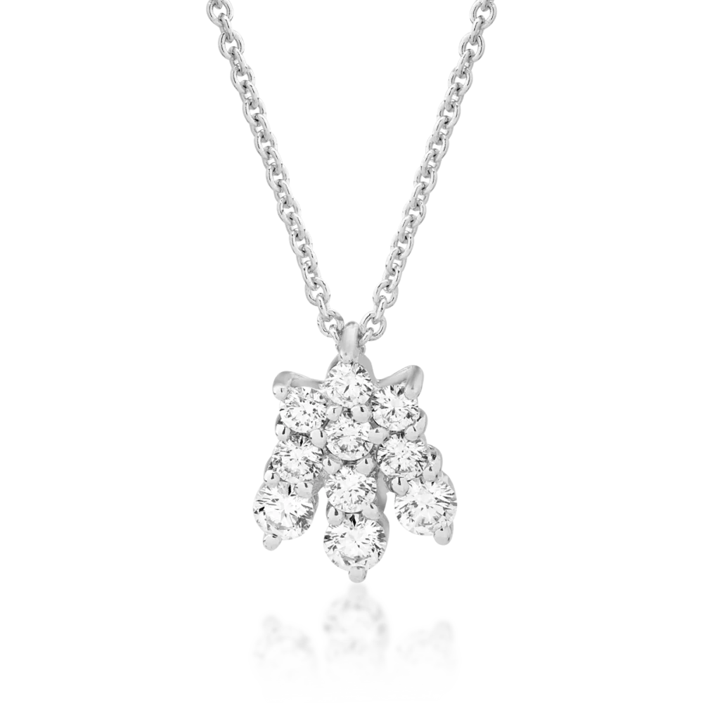 Lant cu pandantiv din aur alb cu diamante de 0.46ct