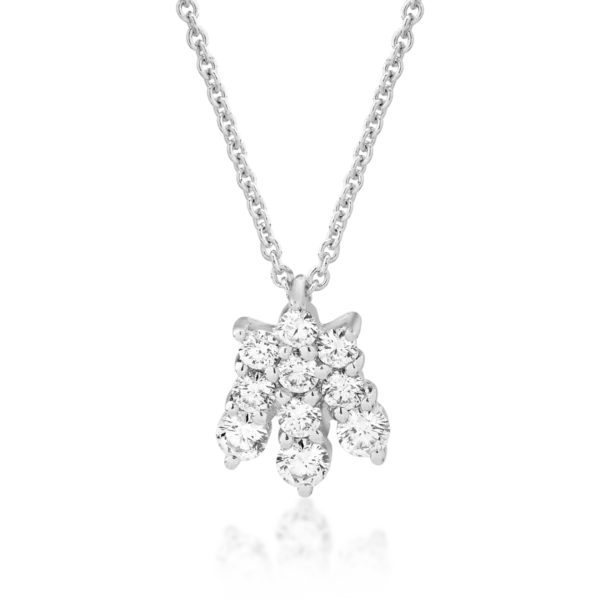 Lant cu pandantiv din aur alb cu diamante de 0.46ct