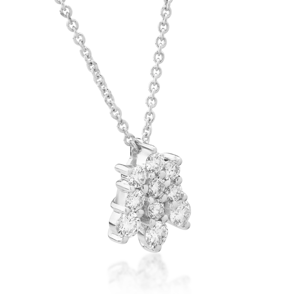 Lant cu pandantiv din aur alb cu diamante de 0.46ct - imagine 2