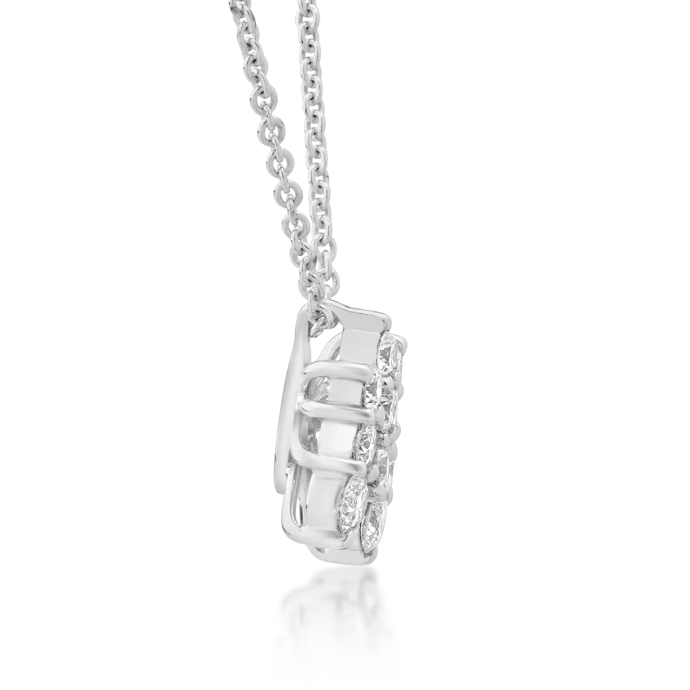 Lant cu pandantiv din aur alb cu diamante de 0.46ct - imagine 3