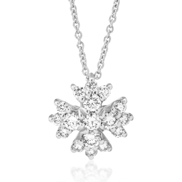 Lant cu pandantiv din aur alb cu diamante de 0.58ct