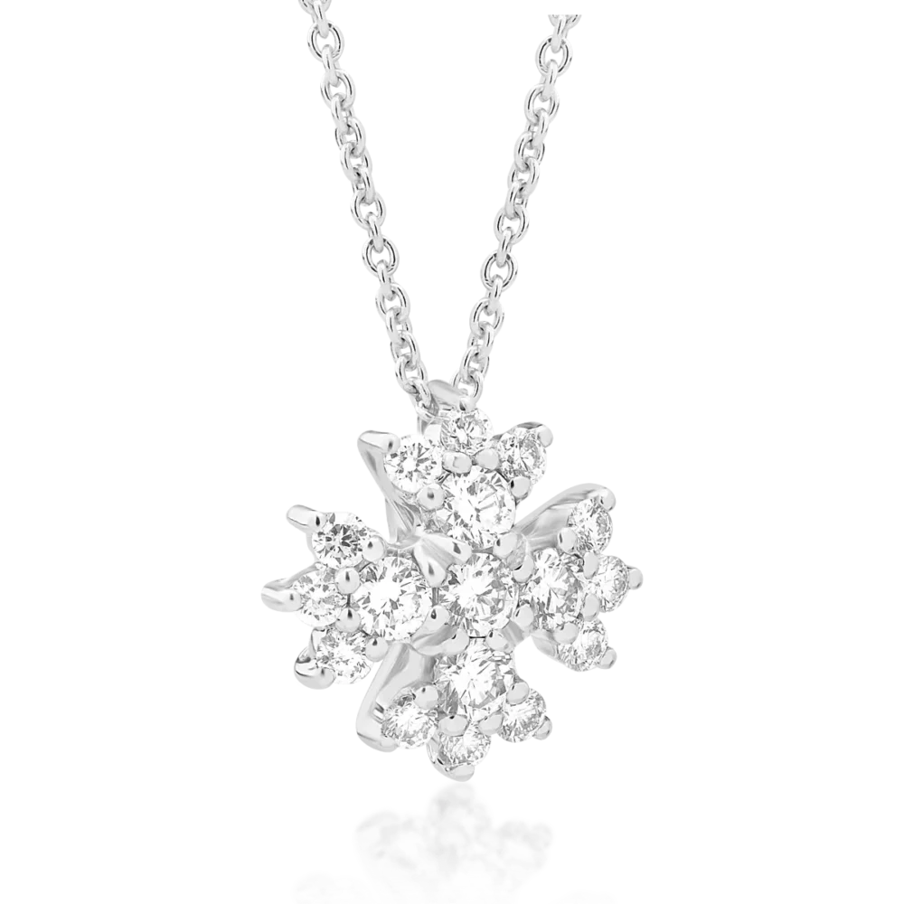 Lant cu pandantiv din aur alb cu diamante de 0.58ct - imagine 2