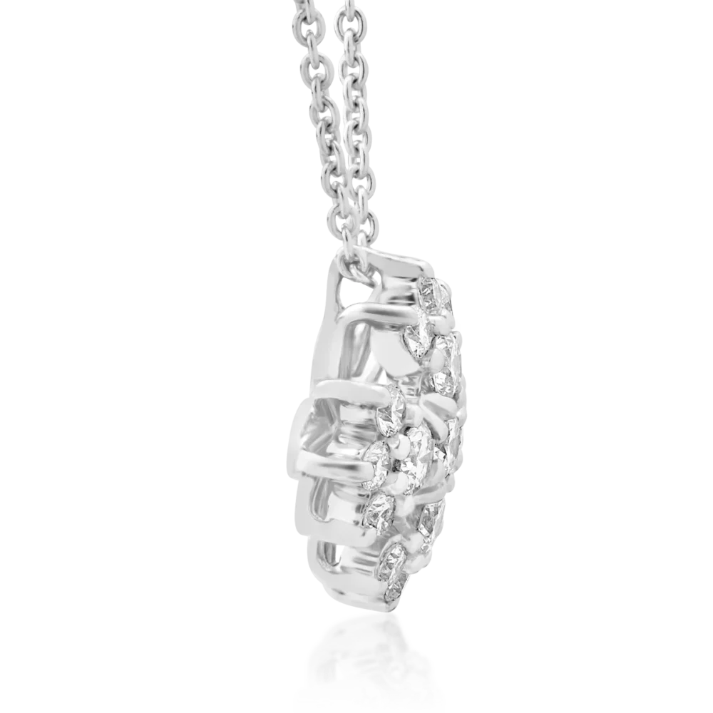 Lant cu pandantiv din aur alb cu diamante de 0.58ct - imagine 3