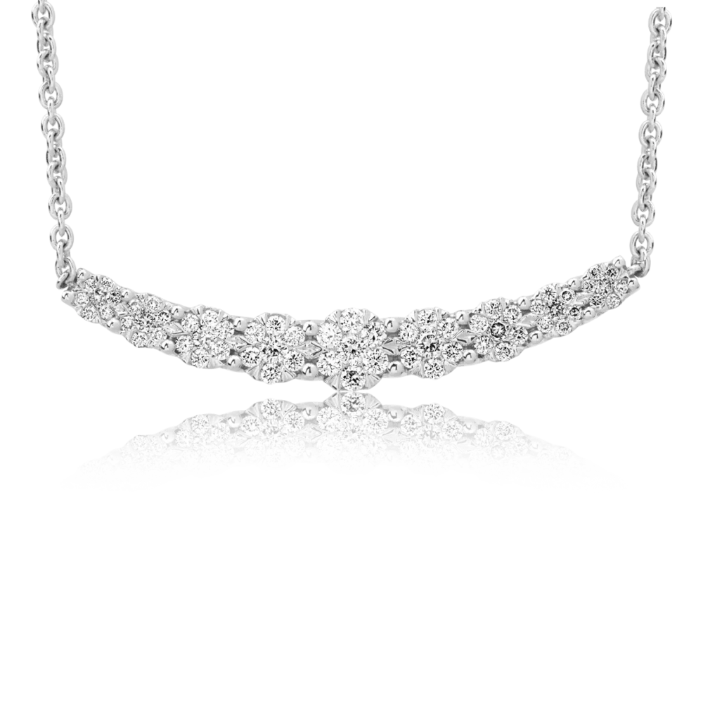 Lant cu pandantiv din aur alb cu diamante de 0.5ct