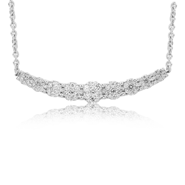 Lant cu pandantiv din aur alb cu diamante de 0.5ct