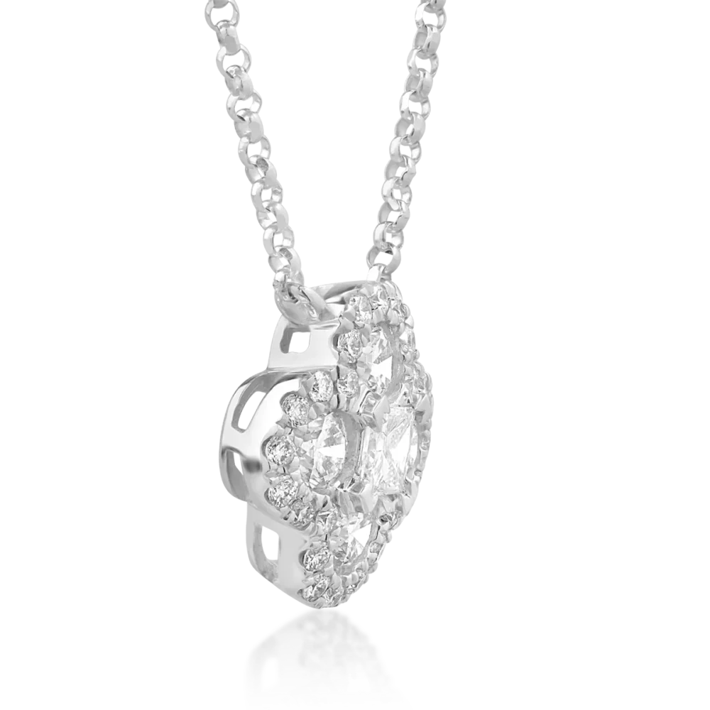 Lant cu pandantiv din aur alb cu diamante de 0.65ct - imagine 3