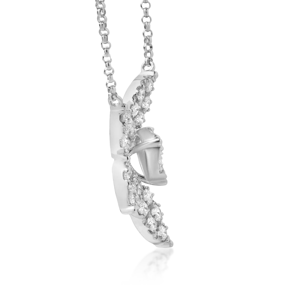 Lant cu pandantiv din aur alb cu diamante de 0.94ct - imagine 3