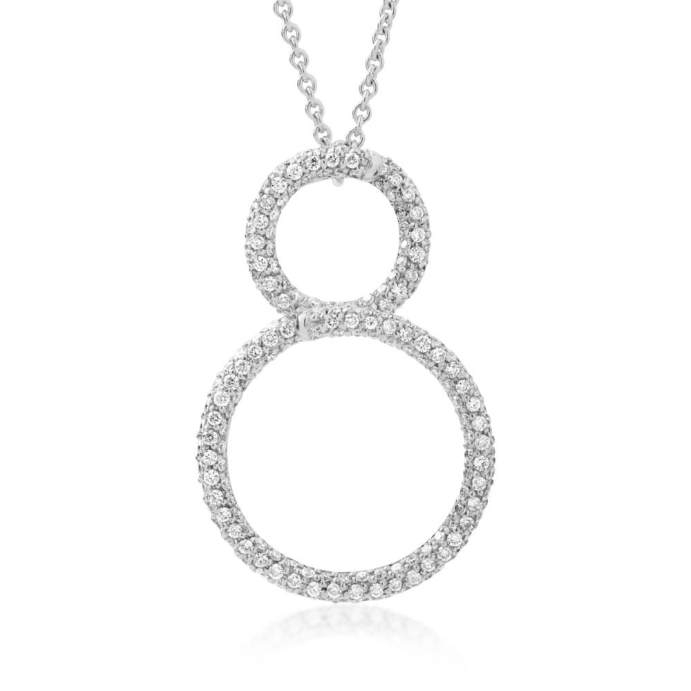 Lant cu pandantiv din aur alb cu diamante de 1.13ct